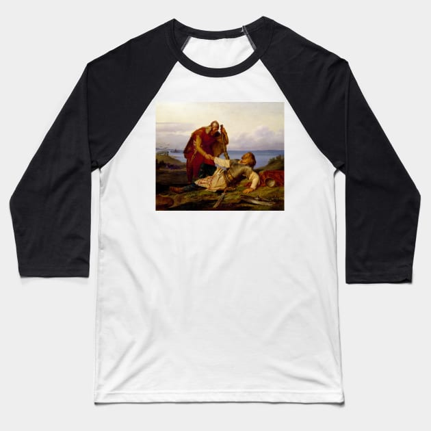Hjalmar Parting From Orvar Odd After The Fight on Samso by Marten Eskil Winge Baseball T-Shirt by Classic Art Stall